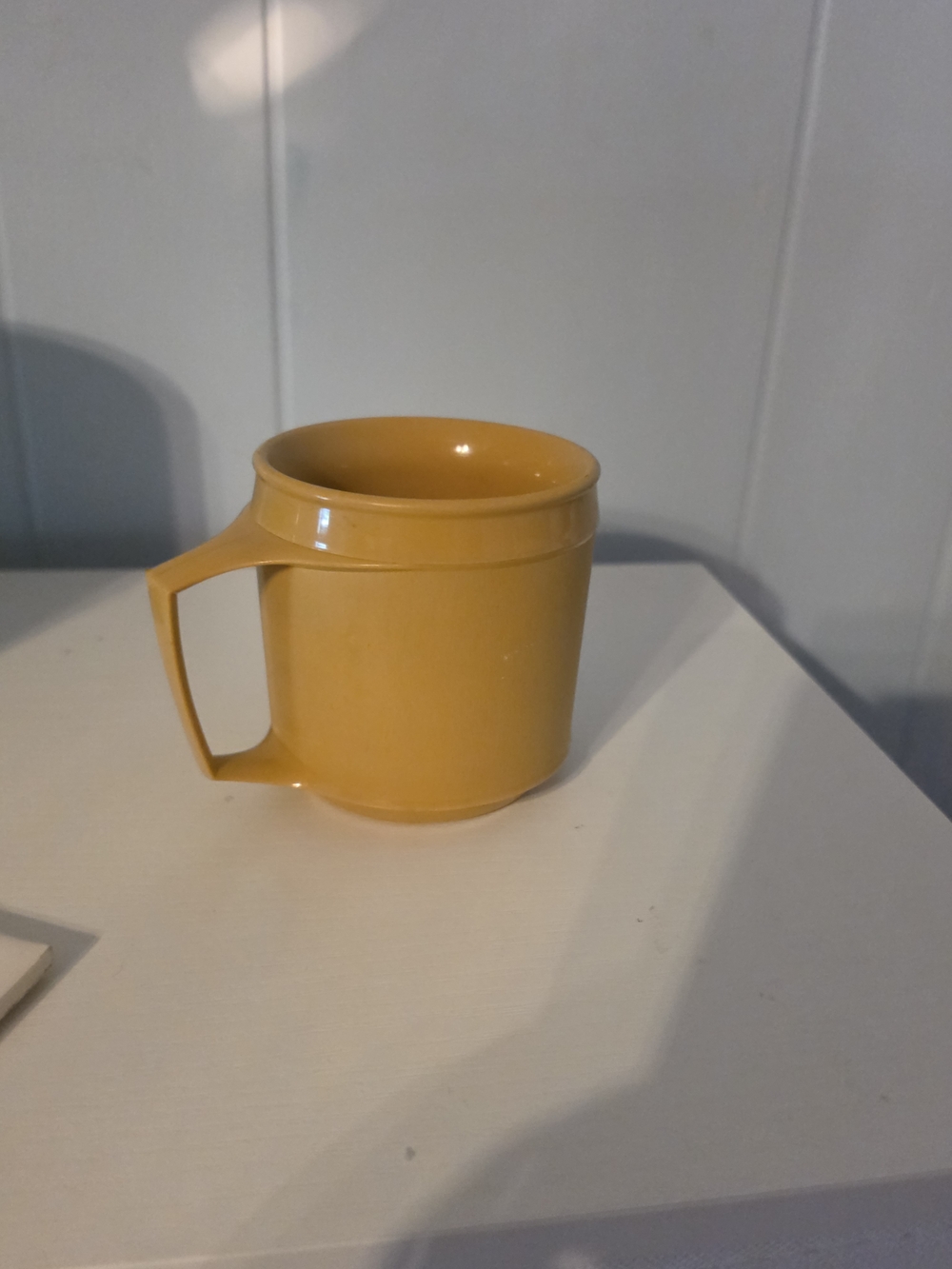 Yellow Plastic Coffee Mug with Handle